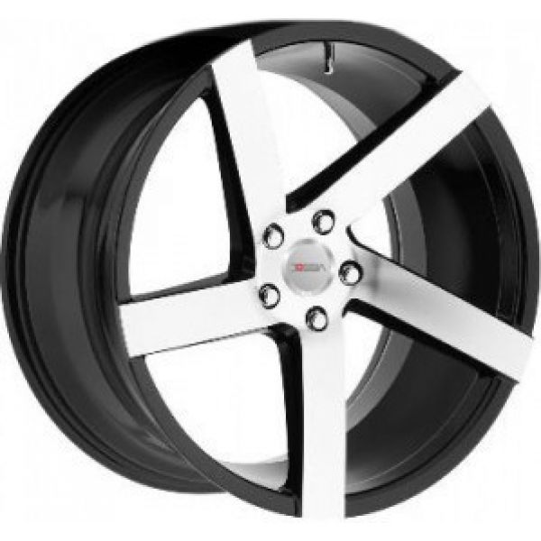 Vissol V-080L 8.5 R19 PCD:5/100 ET:45 DIA:57.1 BLACK-WITH-MACHINED-FACE